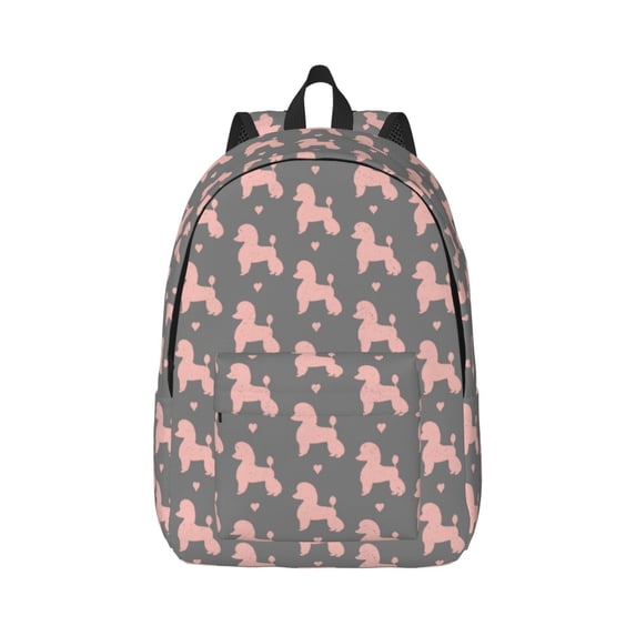 Balery Poodle Dog Vintage Canvas Backpack for Men and Women - Large Capacity, Durable Travel Laptop Bag for School, Work, Hiking, and Outdoor Activities