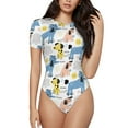 thumbnail image 1 of Balery Poodle Dog Women's Short Sleevee Crew Neck Bodysuit Tops Short Sleeve Tops Basic-Large, 1 of 9