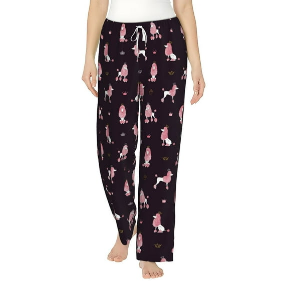 Balery Poodle Dog print Women's Pajama Pants,Ultra Lightweight Pjs,Lounge Pant-XX-Large