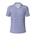 thumbnail image 1 of Balery Porcelain Chinaware Printed Men’s Short Sleeve Polo Shirt, Midweight Men's Shirt,Golf Polo shirts -Small, 1 of 7