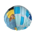 thumbnail image 1 of Balery Prague Ratter Dog In Bathtub Shower Caps, Double Layer Waterproof Shower Cap, Double Layers Reusable Shower Cap With Soft Comfortable For Long Thick Hair Soft Bath Shower Hair Caps, 1 of 9