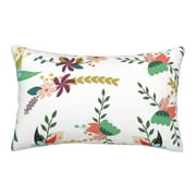 Balery Pretty Floral With Leaves Bedding Queen Pillow Cases - Envelope Closure - Soft Brushed Microfiber Fabric - Shrinkage and Fade Resistant Pillow Cases-20"x30"