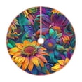 thumbnail image 1 of Balery Psychedelic Sunflowers Printed Christmas Tree Skirt , Merry Christmas Party Christmas Tree Decoration,Adjustable Tree Skirt-30", 1 of 6