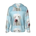 thumbnail image 1 of Balery Puppy Licks Nose Men's Women's UPF 50+ Sun Protection Lightweight Hoodie Performance Long Sleeve Shirt for Fishing Running-XX-Large, 1 of 9