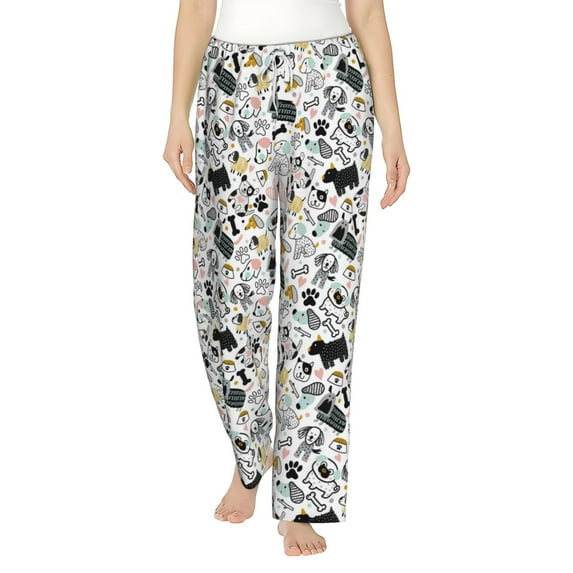 Balery Puppy print Women's Pajama Pants,Ultra Lightweight Pjs,Lounge Pant-Medium