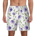 thumbnail image 1 of Balery Purple Chicory Mens Swim Trunks Swim Shorts for Men Quick Dry Inseam Beach Shorts with Compression Liner Pocket-3X-Large, 1 of 9