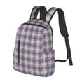 thumbnail image 1 of Balery Purple Floral Gingham Check Plaid Lightweight Backpack for Men and Women - Durable and Water-Resistant, Ideal for School, Work, Travel, and Everyday Use, 1 of 9