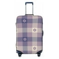 thumbnail image 1 of Balery Purple Floral Gingham Check Plaid Luggage Cover Protector, Scratch And Dirt Resistant, Fits 18-32 Inch Luggage - Small, 1 of 9
