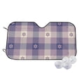 thumbnail image 1 of Balery Purple Floral Gingham Check Plaid Print Car Windshield Sun Shade,Windshield Sunshade for Car Pickup Truck SUV Accessories-Medium, 1 of 7