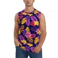 thumbnail image 1 of Balery Purple Flower Men's Sleeveless Muscle Shirts Workout Tank Top, Moisture Wicking, Odor Protection-3X-Large, 1 of 8