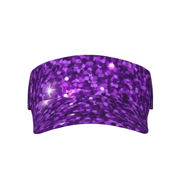 Balery Purple Glitter Adult Sport Sun Visor Hat, Adjustable Baseball Cap For Outdoor Travel And Beach,Ideal For Women And Men,Sunscreen Visor Hats