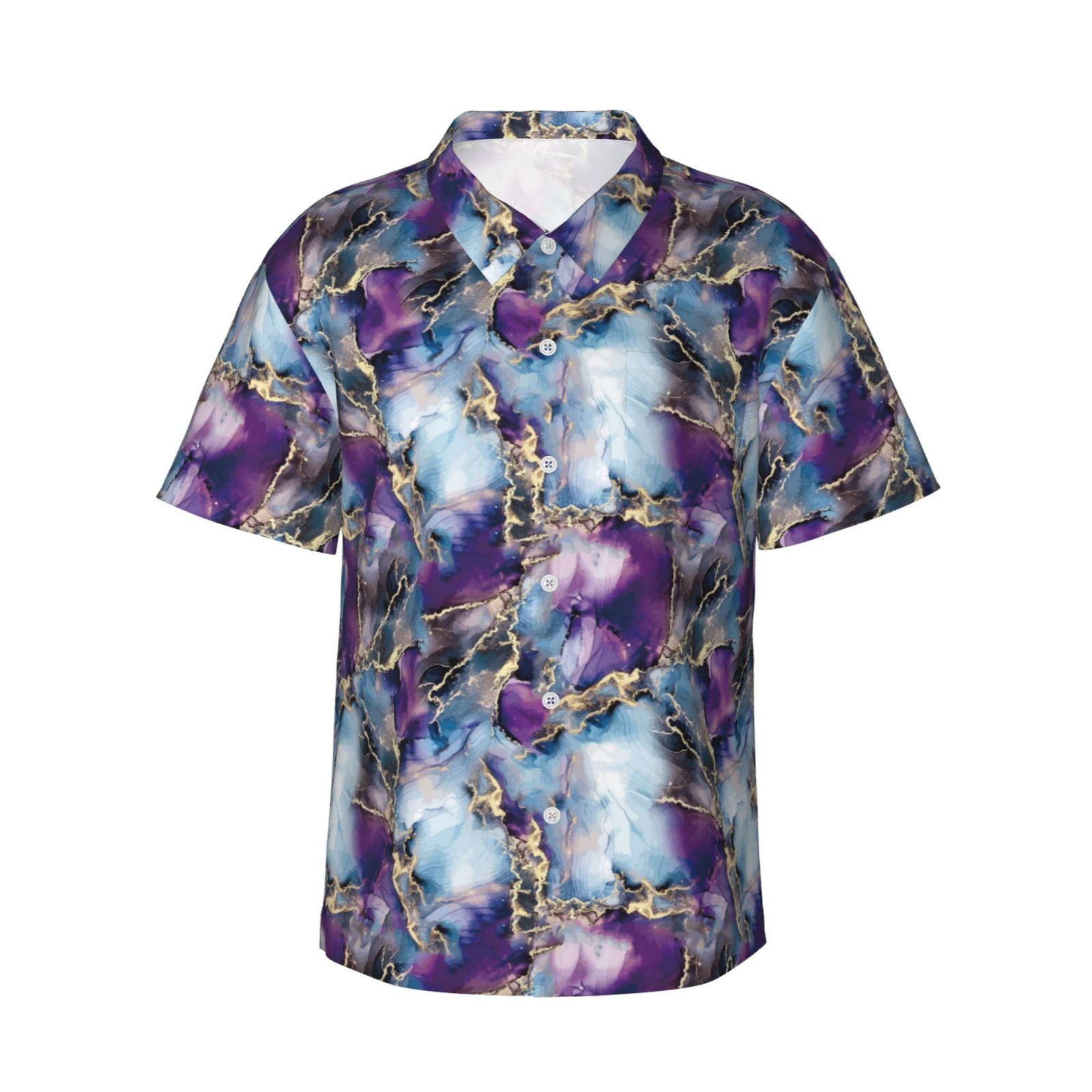 Rainbow Marble Men's Short Sleeve Shirt