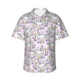 thumbnail image 1 of Balery Purple Rabbit Print Men's Hawaiian Shirts Short Sleeve Beach Shirt Relaxed Fit Vacation Button Down Shirts-Large, 1 of 9