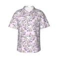 thumbnail image 1 of Balery Purple Rabbit Print Men's Hawaiian Shirts Short Sleeve Beach Shirt Relaxed Fit Vacation Button Down Shirts-Small, 1 of 9