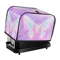 thumbnail image 1 of Balery Purple Sparkling Butterfly Pattern Oven Cover Kitchen Bread Machine Protector, 2 Slice Toaster Cover for Home, Anti Dust Fingerprint Coaster Cover, 1 of 7