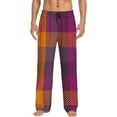 thumbnail image 1 of Balery Purple Yellow Buffalo Plaid print Men's Pajama Pants,Ultra Lightweight Pjs,Lounge Pant-Large, 1 of 9