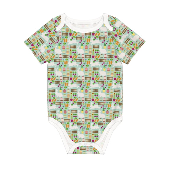 Balery Rabbit And Carrot Pattern Baby Climbing Clothes Infant Bodysuit Cute Infant Bodysuit Baby Romper-9M