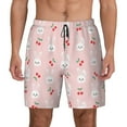 thumbnail image 1 of Balery Rabbit And Cherry Mens Swim Trunks Swim Shorts for Men Quick Dry Inseam Beach Shorts with Compression Liner Pocket-3X-Large, 1 of 9