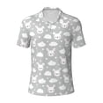 thumbnail image 1 of Balery Rabbit And Cloud Printed Men’s Short Sleeve Polo Shirt, Midweight Men's Shirt,Golf Polo shirts -4X-Large, 1 of 8