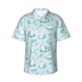 thumbnail image 1 of Balery Rabbit And Dragonfly Print Men's Hawaiian Shirts Short Sleeve Beach Shirt Relaxed Fit Vacation Button Down Shirts-Small, 1 of 9