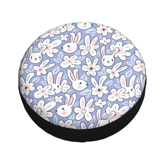 Balery Rabbit And Floral Tire Covers - Tough Tire Wheel Protector for Truck, SUV, Trailer, Camper, RV -16 inch
