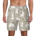 thumbnail image 1 of Balery Rabbit And Flower Mens Swim Trunks Swim Shorts for Men Quick Dry Inseam Beach Shorts with Compression Liner Pocket-Small, 1 of 9