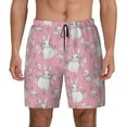 thumbnail image 1 of Balery Rabbit And Flower Mens Swim Trunks Swim Shorts for Men Quick Dry Inseam Beach Shorts with Compression Liner Pocket-XX-Large, 1 of 9