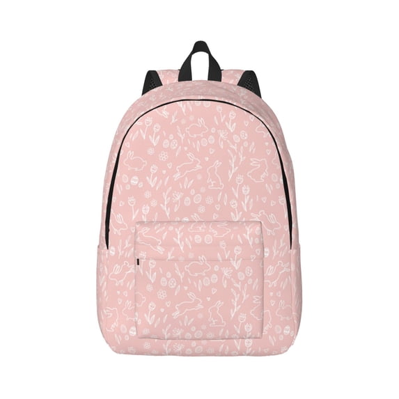 Balery Rabbit And Flower Vintage Canvas Backpack for Men and Women - Large Capacity, Durable Travel Laptop Bag for School, Work, Hiking, and Outdoor Activities
