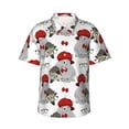 thumbnail image 1 of Balery Rabbit And Hedgehog Print Men's Hawaiian Shirts Short Sleeve Beach Shirt Relaxed Fit Vacation Button Down Shirts-Small, 1 of 9