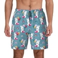 thumbnail image 1 of Balery Rabbit And Rainbow Mens Swim Trunks Swim Shorts for Men Quick Dry Inseam Beach Shorts with Compression Liner Pocket-Large, 1 of 9