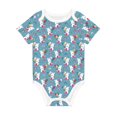 thumbnail image 1 of Balery Rabbit And Rainbow Pattern Baby Climbing Clothes Infant Bodysuit Cute Infant Bodysuit Baby Romper-9M, 1 of 7