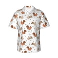 thumbnail image 1 of Balery Rabbit And Squirrel Print Men's Hawaiian Shirts Short Sleeve Beach Shirt Relaxed Fit Vacation Button Down Shirts-Large, 1 of 9