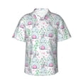 thumbnail image 1 of Balery Rabbit Back View Print Men's Hawaiian Shirts Short Sleeve Beach Shirt Relaxed Fit Vacation Button Down Shirts-Small, 1 of 9