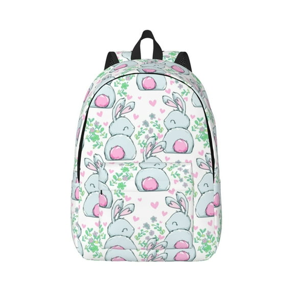 Balery Rabbit Back View Vintage Canvas Backpack for Men and Women - Large Capacity, Durable Travel Laptop Bag for School, Work, Hiking, and Outdoor Activities
