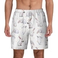 thumbnail image 1 of Balery Rabbit Eating Mens Swim Trunks Swim Shorts for Men Quick Dry Inseam Beach Shorts with Compression Liner Pocket-Small, 1 of 9