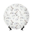 thumbnail image 1 of Balery Rabbit Eating Print Bone China Decorative Plate Ceramic Dinner Plates Art Crafts with Display Stand-7in, 1 of 6
