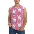 thumbnail image 1 of Balery Rabbit Holding Flowers Men's Sleeveless Muscle Shirts Workout Tank Top, Moisture Wicking, Odor Protection-3X-Large, 1 of 8