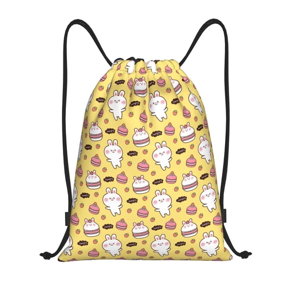 Balery Rabbit Hunger Pattern Drawstring Backpack Bag Sport Gym Sackpack Cinch Bags Pattern Drawstring Backpack Bag Sport Gym Sackpack Cinch Bags -Small