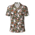thumbnail image 1 of Balery Rabbits on Floral Printed Men’s Short Sleeve Polo Shirt, Midweight Men's Shirt,Golf Polo shirts -, 1 of 9