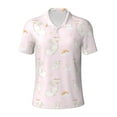 thumbnail image 1 of Balery Rainboe And Rabbit Printed Men’s Short Sleeve Polo Shirt, Midweight Men's Shirt,Golf Polo shirts -Medium, 1 of 9