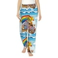 thumbnail image 1 of Balery Rainbow Animals on Noah's Ark print Women's Pajama Pants,Ultra Lightweight Pjs,Lounge Pant-XX-Large, 1 of 9