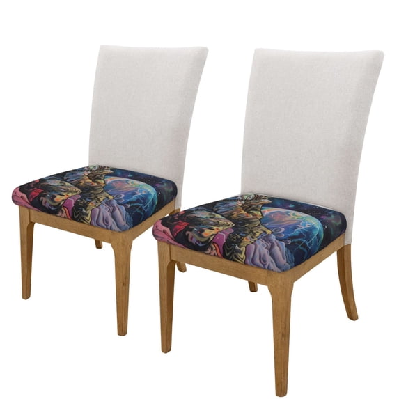 Balery Rainbow Astronaut Space Landscape Stretch Couch Cushion Covers, Individual Sofa Cushion Covers, Soft Chair Sofa Seat Cushion Slipcover with Elastic Bottom Milk Silk-16.9in