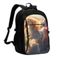 thumbnail image 1 of Balery Rainbow Cloud White Horse Print USB Charging Backpack for Men and Women - Water-Resistant, Anti-Theft Laptop Backpack with USB Port for Travel, Work, School, and College, 1 of 7