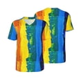 thumbnail image 1 of Balery Rainbow Colored Baseball Jersey for Men Casual Button Down Shirts Short Sleeve Active Team Sports Uniform-3X-Large, 1 of 9