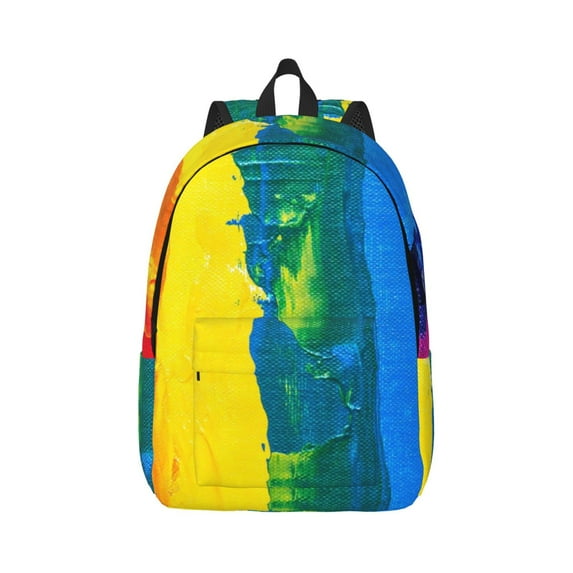 Balery Rainbow Colored Vintage Canvas Backpack for Men and Women - Large Capacity, Durable Travel Laptop Bag for School, Work, Hiking, and Outdoor Activities