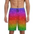 thumbnail image 1 of Balery Rainbow Glitter Men's Cotton Knit Pajama Shorts Waistband & Pockets,Short Pajama Pants-XX-Large, 1 of 8
