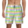 thumbnail image 1 of Balery Rainbow Rabbit Mens Swim Trunks Swim Shorts for Men Quick Dry Inseam Beach Shorts with Compression Liner Pocket-Large, 1 of 9
