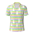 thumbnail image 1 of Balery Rainbow Rabbit Printed Men’s Short Sleeve Polo Shirt, Midweight Men's Shirt,Golf Polo shirts -X-Large, 1 of 8