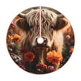 thumbnail image 1 of Balery Realistic Flower Cow Printed Christmas Tree Skirt , Merry Christmas Party Christmas Tree Decoration,Adjustable Tree Skirt-30", 1 of 6
