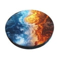 thumbnail image 1 of Balery Red And Blue Flame Waves Round Bar Stool Seat Covers Velvet Fabric Adjustable Protects from Scratches and Stains for 14-17 Inch Chair- 13 inch, 1 of 7
